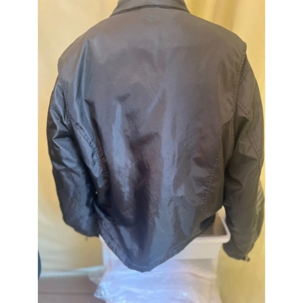 Harley-Davidson Motorcycle Jacket Mens XL Black Good Nylon Leather Trim Zip